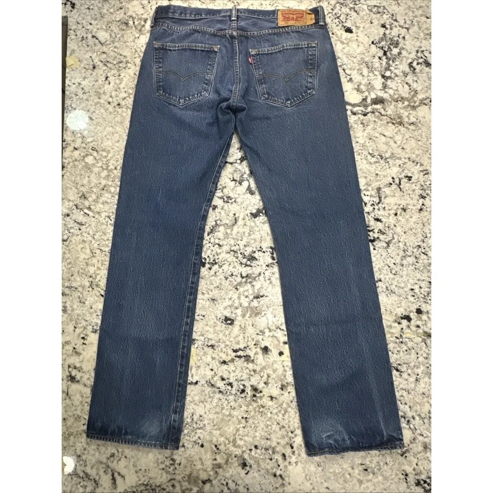 Retro Levi's 501 Jeans Mens Size 36x34 (36x33.5)‎ Blue Original Straight Denim